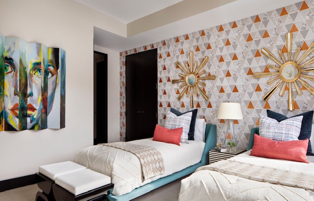 Bed room patterns make a room elegant.