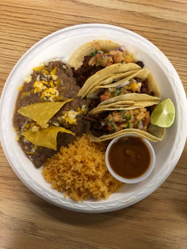 Tacos, Frijoles and Arroz - a delicious meal